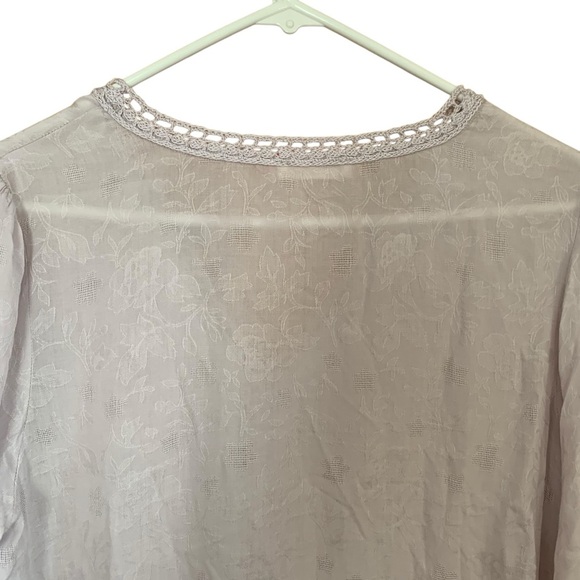 Lovestitch Lattice Trim Top Pale Pink Crotchet Peplum Blouse M - Picture 8 of 9